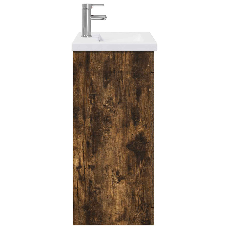 Badkamermeubelset Gerookt eiken 81 x 40 x 84,5 cm Bewerkt hout
