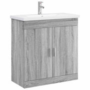Badkamermeubelset 81x40x84,5 cm grijs bewerkt hout
