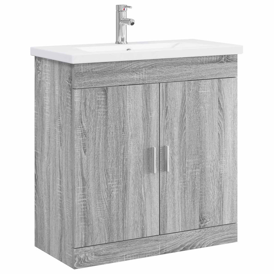 Badkamermeubelset Grijs Sonoma 81 x 40 x 84,5 cm Bewerkt hout