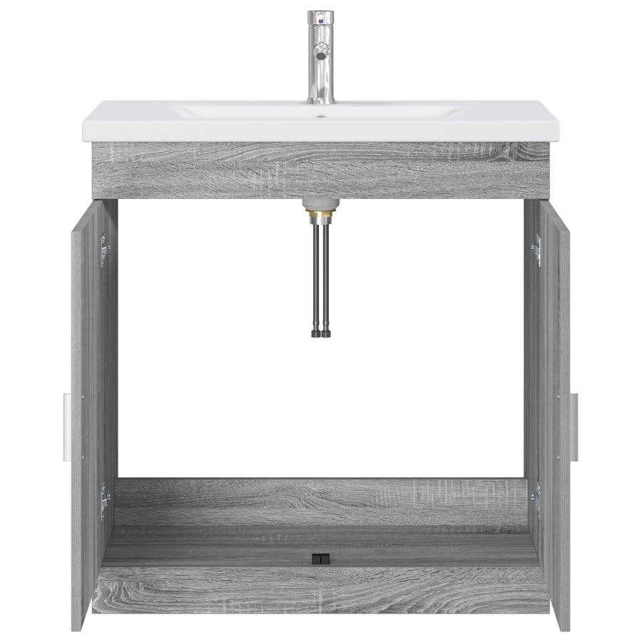 Badkamermeubelset Grijs Sonoma 81 x 40 x 84,5 cm Bewerkt hout