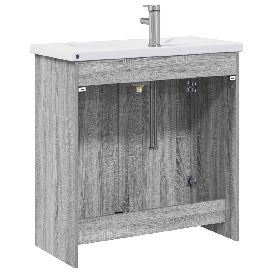 Badkamermeubelset Grijs Sonoma 81 x 40 x 84,5 cm Bewerkt hout