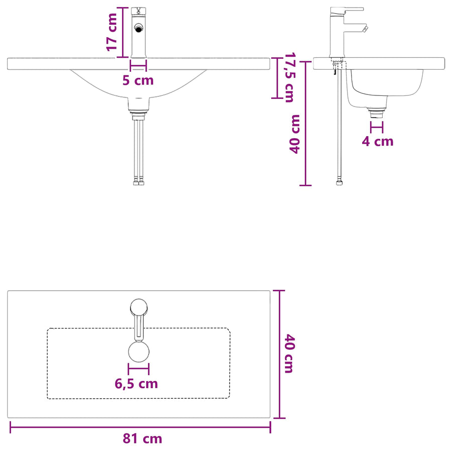 Badkamermeubelset Oud hout 81 x 40 x 84,5 cm Bewerkt hout
