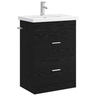 Badkamermeubelset zwart eiken 61x40x84,5 cm