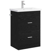Badkamermeubelset zwart eiken 61x40x84,5 cm