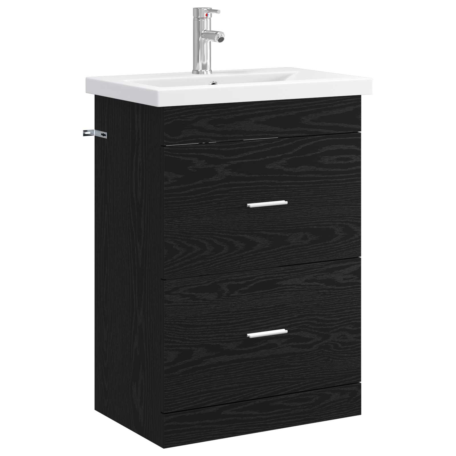 Badkamermeubelset Zwart eiken 61 x 40 x 84,5 cm Bewerkt hout