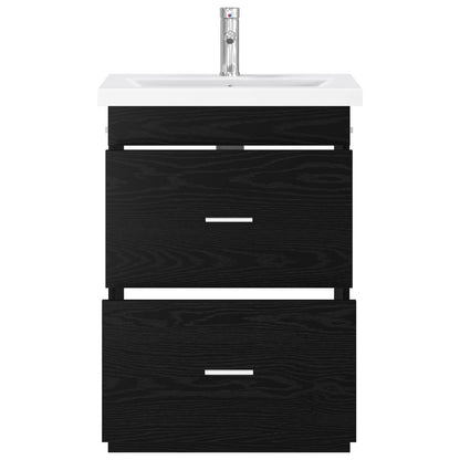 Badkamermeubelset Zwart eiken 61 x 40 x 84,5 cm Bewerkt hout