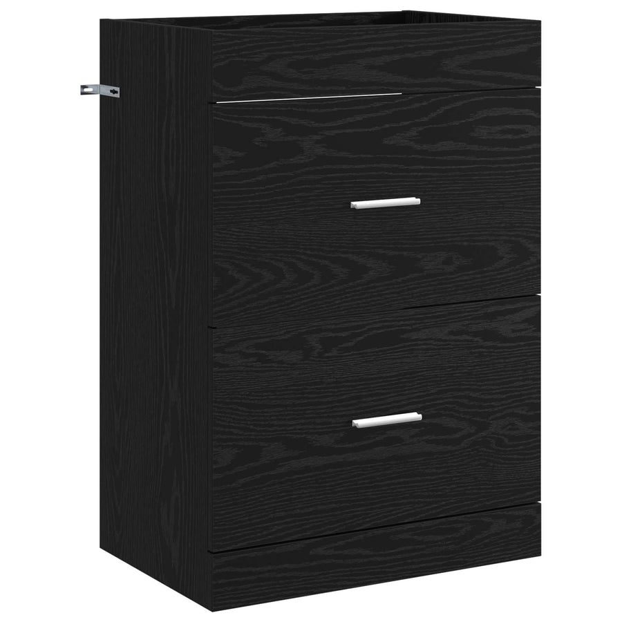 Badkamermeubelset Zwart eiken 61 x 40 x 84,5 cm Bewerkt hout