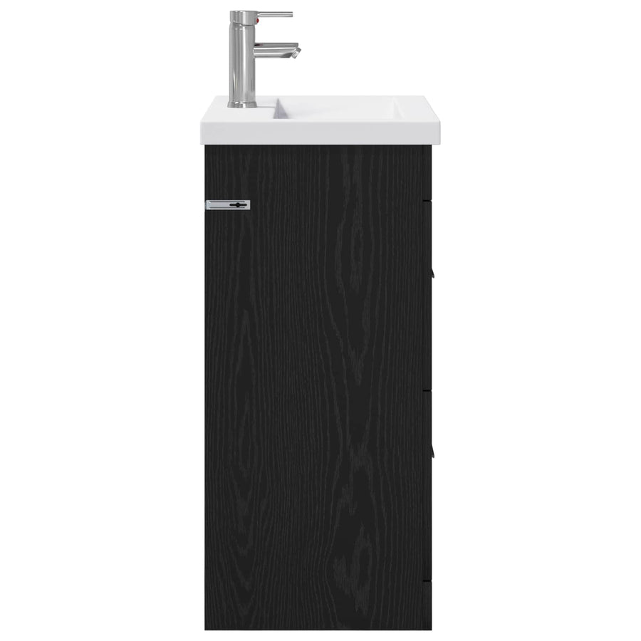 Badkamermeubelset Zwart eiken 61 x 40 x 84,5 cm Bewerkt hout
