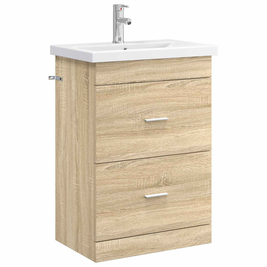 Badkamermeubelset Sonoma Eiken 61 x 40 x 84,5 cm Bewerkt hout