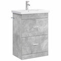 Badkamermeubelset Betongrijs 61 x 40 x 84,5 cm Bewerkt hout