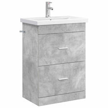 Badkamermeubelset Betongrijs 61 x 40 x 84,5 cm Bewerkt hout