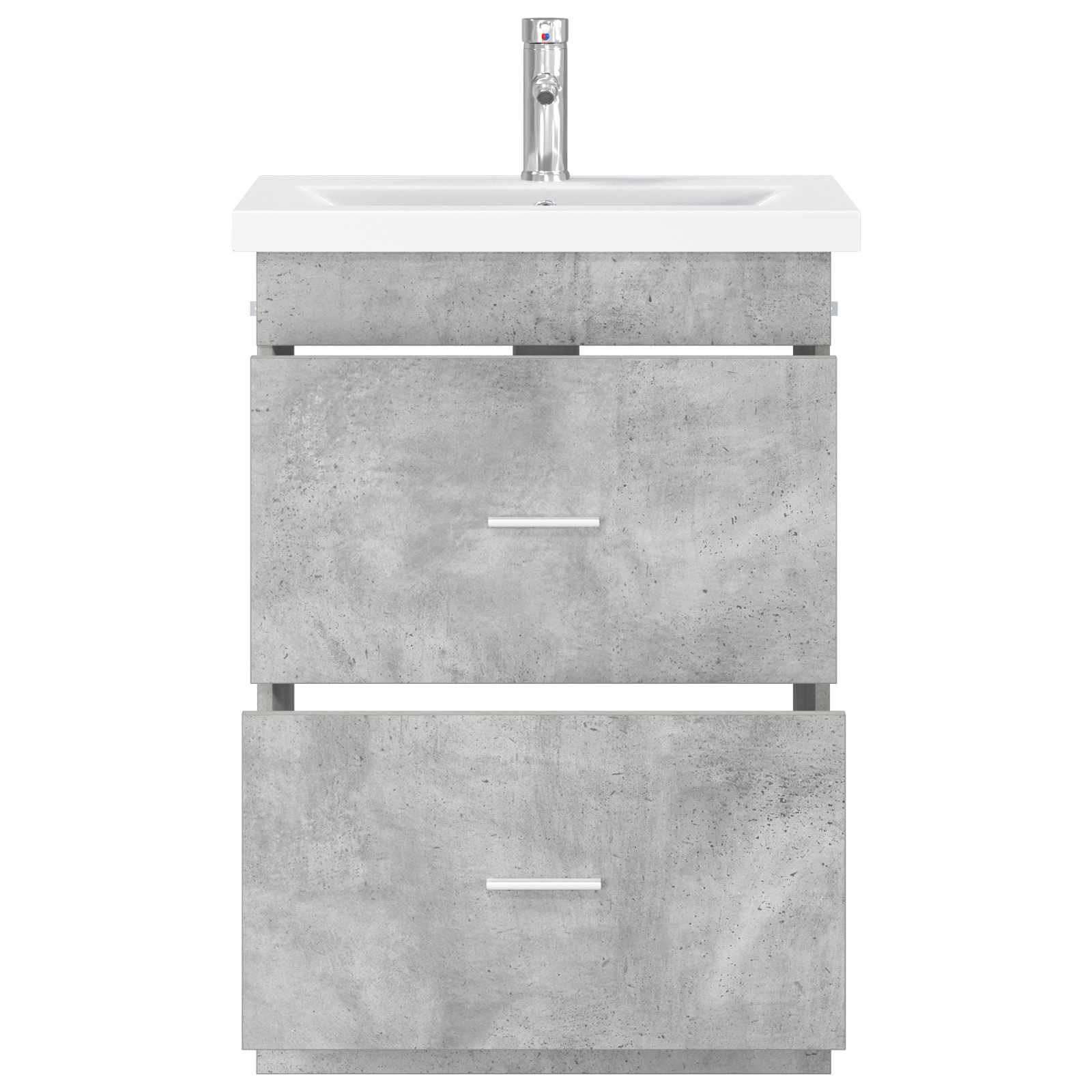 Badkamermeubelset Betongrijs 61 x 40 x 84,5 cm Bewerkt hout