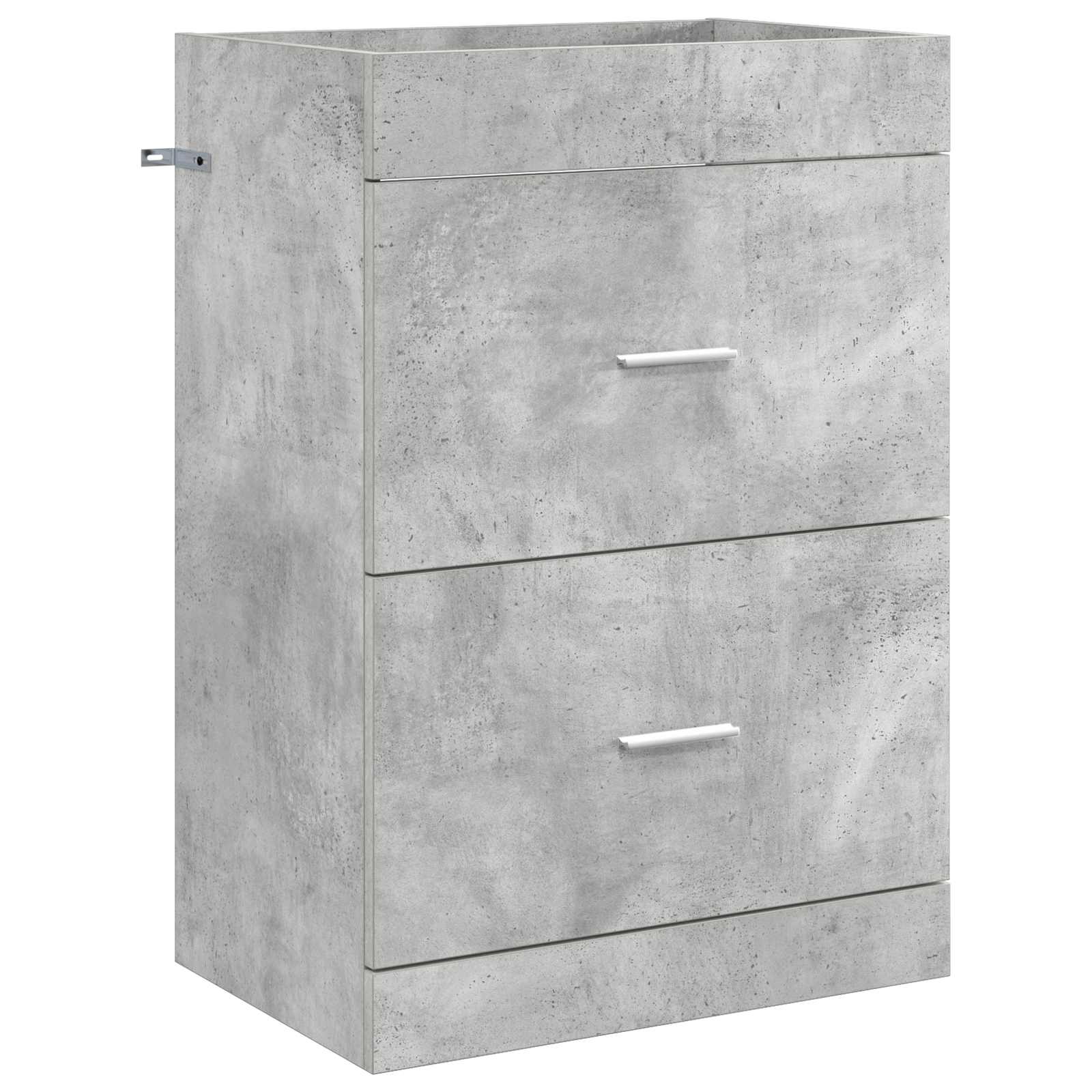 Badkamermeubelset Betongrijs 61 x 40 x 84,5 cm Bewerkt hout
