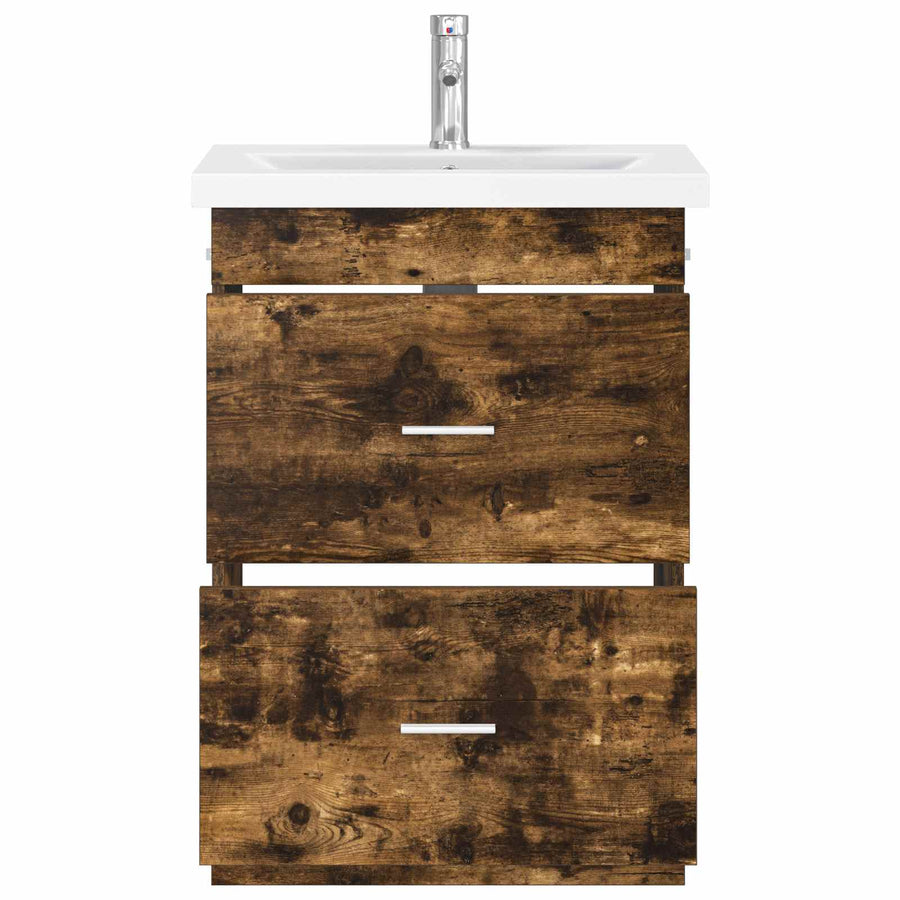 Badkamermeubelset Gerookt eiken 61 x 40 x 84,5 cm Bewerkt hout