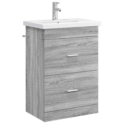 Badkamermeubelset Grijs Sonoma 61 x 40 x 84,5 cm Bewerkt hout
