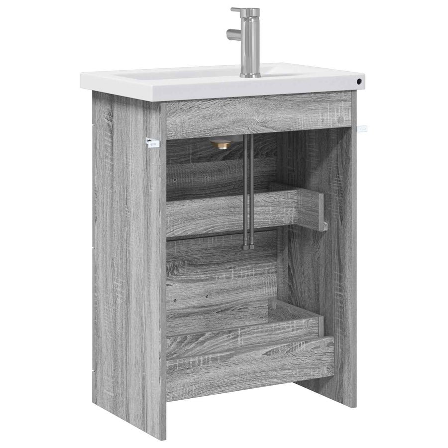 Badkamermeubelset Grijs Sonoma 61 x 40 x 84,5 cm Bewerkt hout