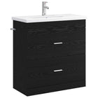Badkamermeubelset zwart eiken 81x40x84,5 cm
