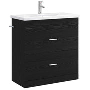 Badkamermeubelset zwart eiken 81x40x84,5 cm