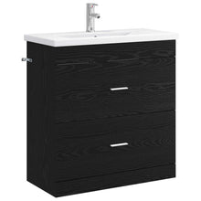 Badkamermeubelset Zwart eiken 81 x 40 x 84,5 cm Bewerkt hout
