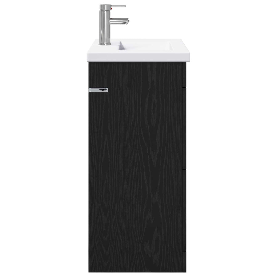 Badkamermeubelset Zwart eiken 81 x 40 x 84,5 cm Bewerkt hout