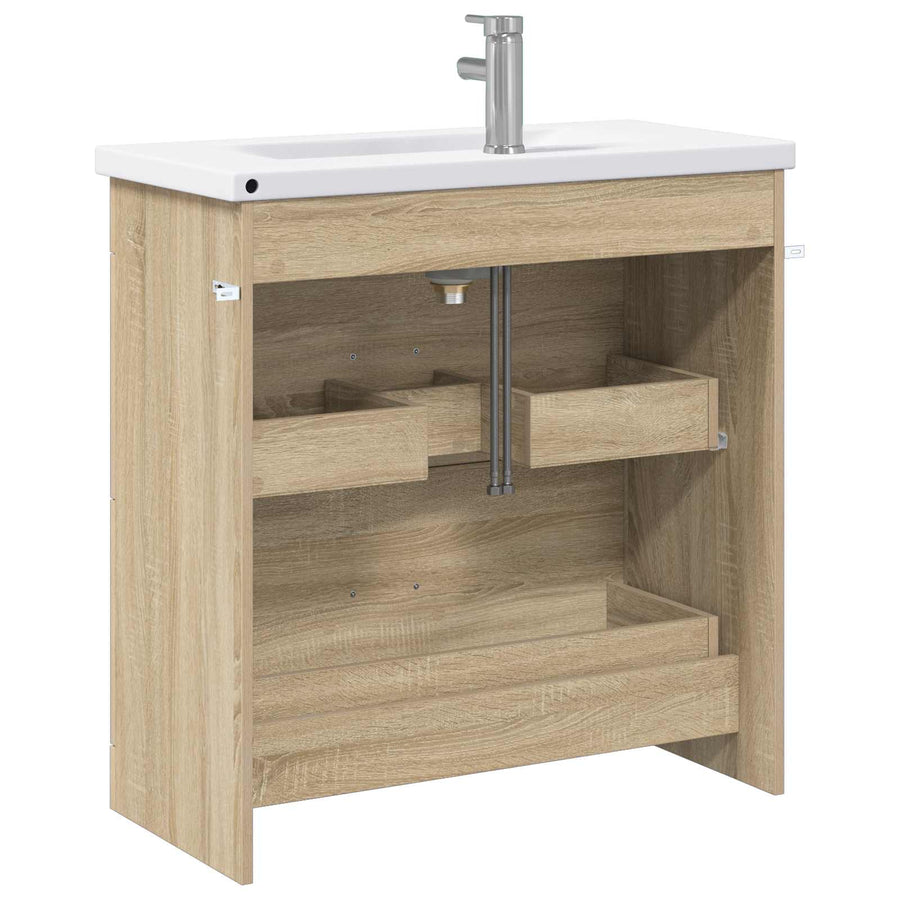 Badkamermeubelset Sonoma Eiken 81 x 40 x 84,5 cm Bewerkt hout