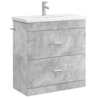 Badkamermeubelset Betongrijs 81 x 40 x 84,5 cm Bewerkt hout