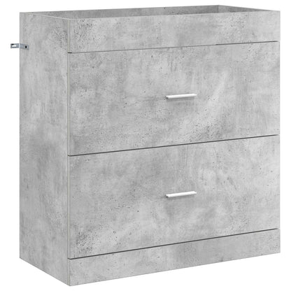 Badkamermeubelset Betongrijs 81 x 40 x 84,5 cm Bewerkt hout
