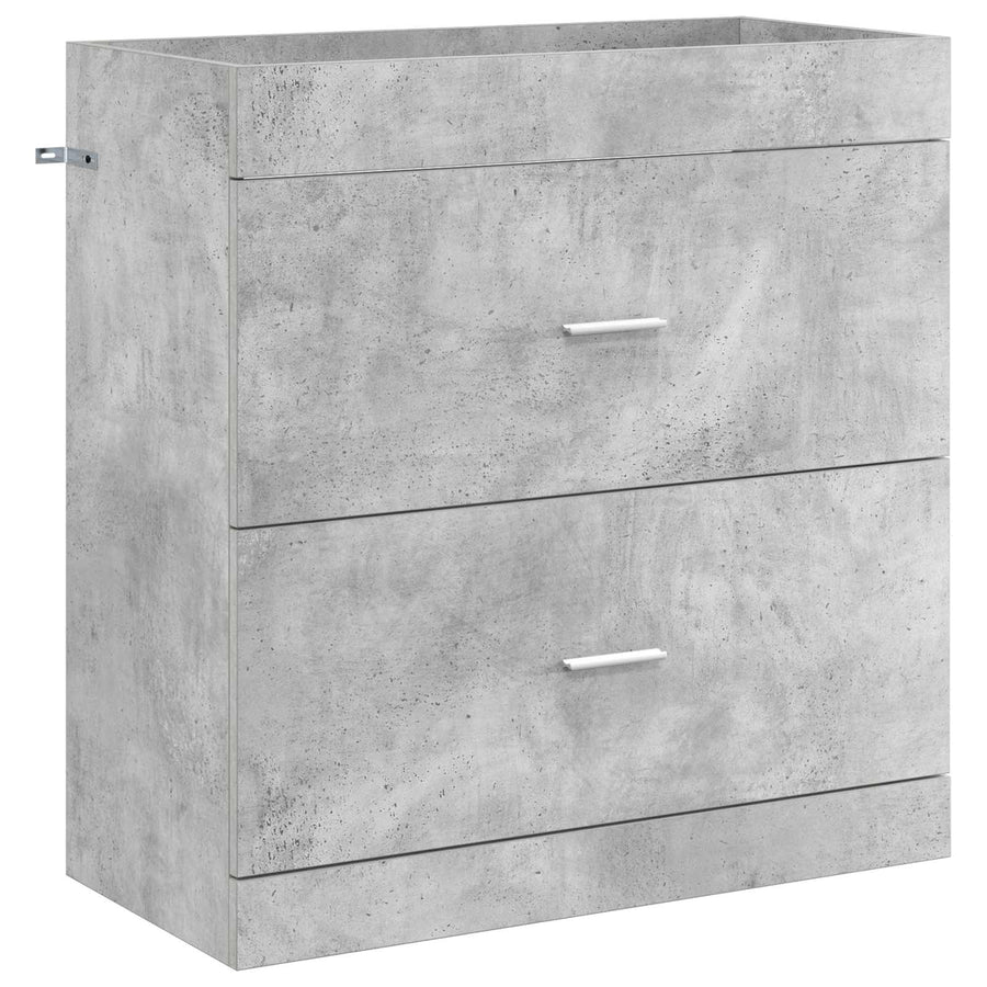 Badkamermeubelset Betongrijs 81 x 40 x 84,5 cm Bewerkt hout