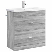 Badkamermeubelset 81x40x84,5 cm grijs sonoma bewerkt hout