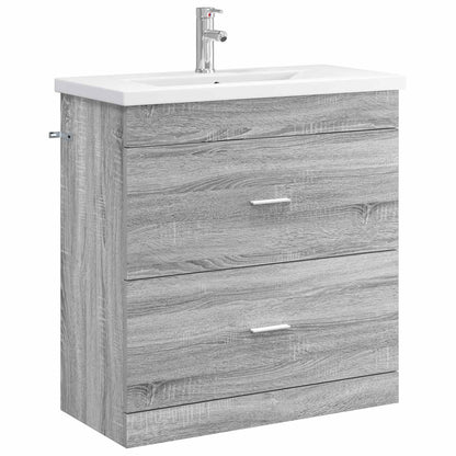 Badkamermeubelset Grijs Sonoma 81 x 40 x 84,5 cm Bewerkt hout