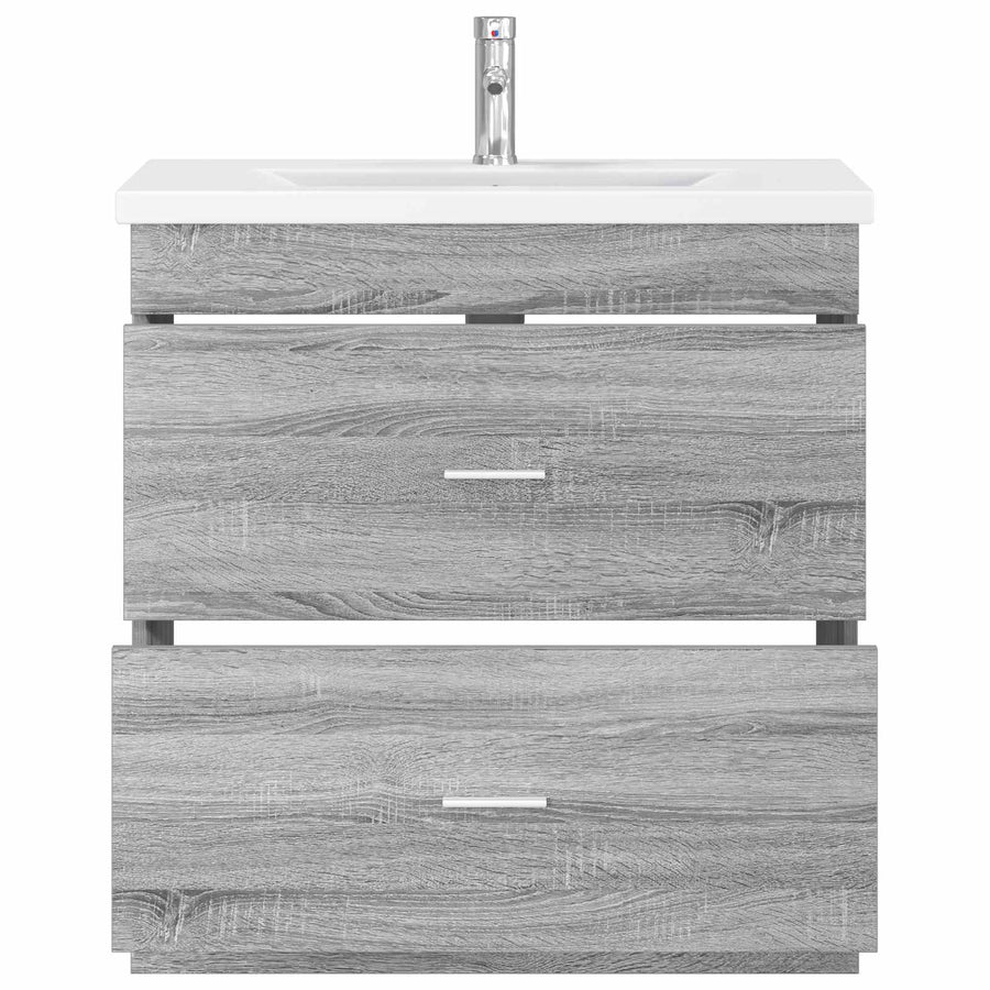Badkamermeubelset Grijs Sonoma 81 x 40 x 84,5 cm Bewerkt hout