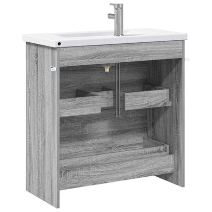 Badkamermeubelset Grijs Sonoma 81 x 40 x 84,5 cm Bewerkt hout