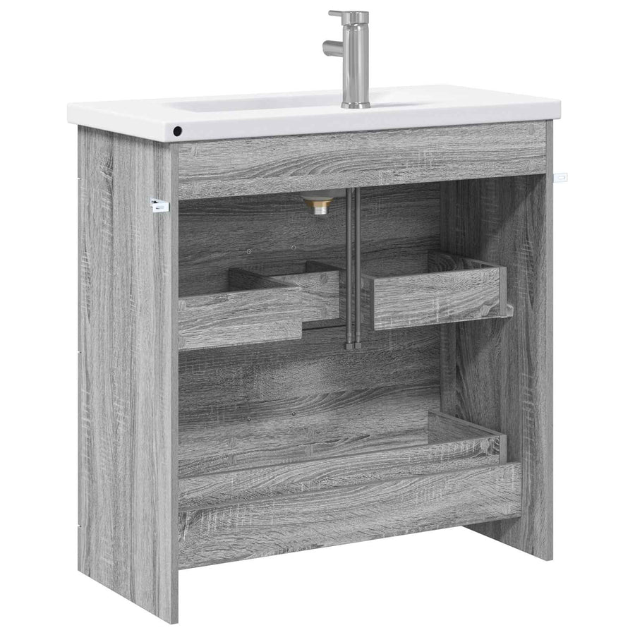 Badkamermeubelset Grijs Sonoma 81 x 40 x 84,5 cm Bewerkt hout