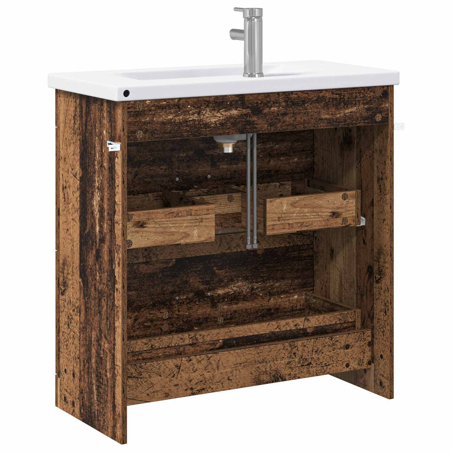 Badkamermeubelset Oud hout 81 x 40 x 84,5 cm Bewerkt hout