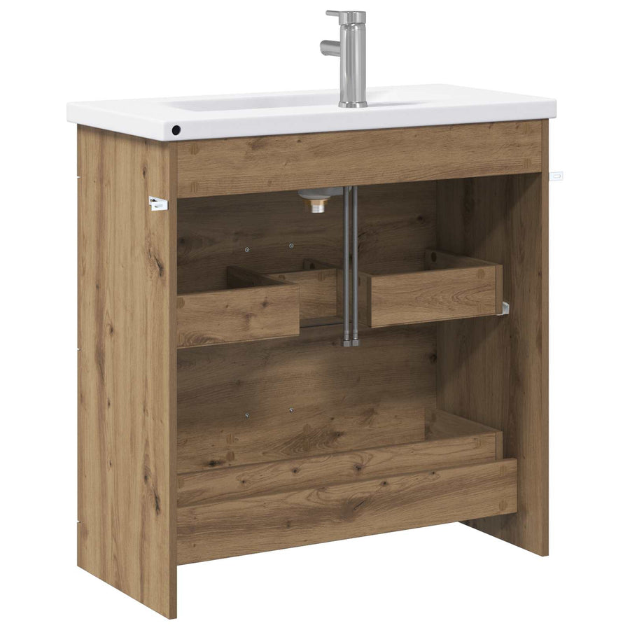 Badkamermeubelset Artisanaal eiken 81 x 40 x 84,5 cm