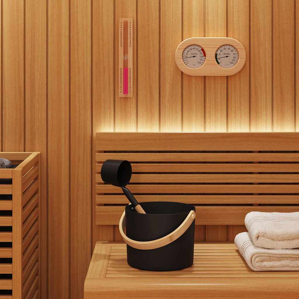 Sauna Emmer Set 4 pcs Zwart 8.5 x 8 x 4.5 cm Aluminium