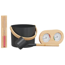 Sauna Emmer Set 4 pcs Zwart 8.5 x 8 x 4.5 cm Aluminium