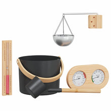 Sauna Emmer Set 5 pcs Zwart 8.5 x 8 x 4.5 cm Aluminium