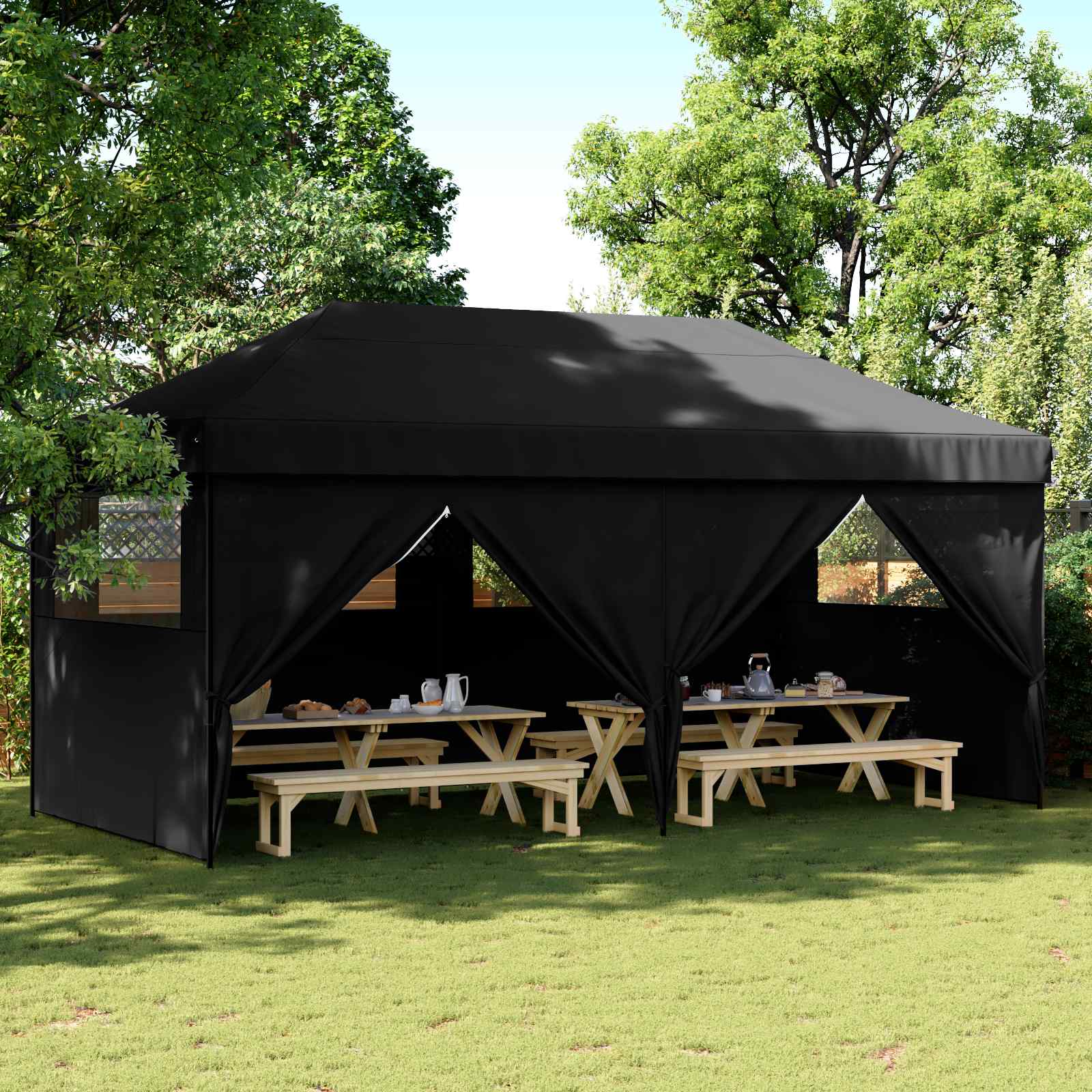 Partytent Zwart 292 x 580 x 315 cm Oxford Stof