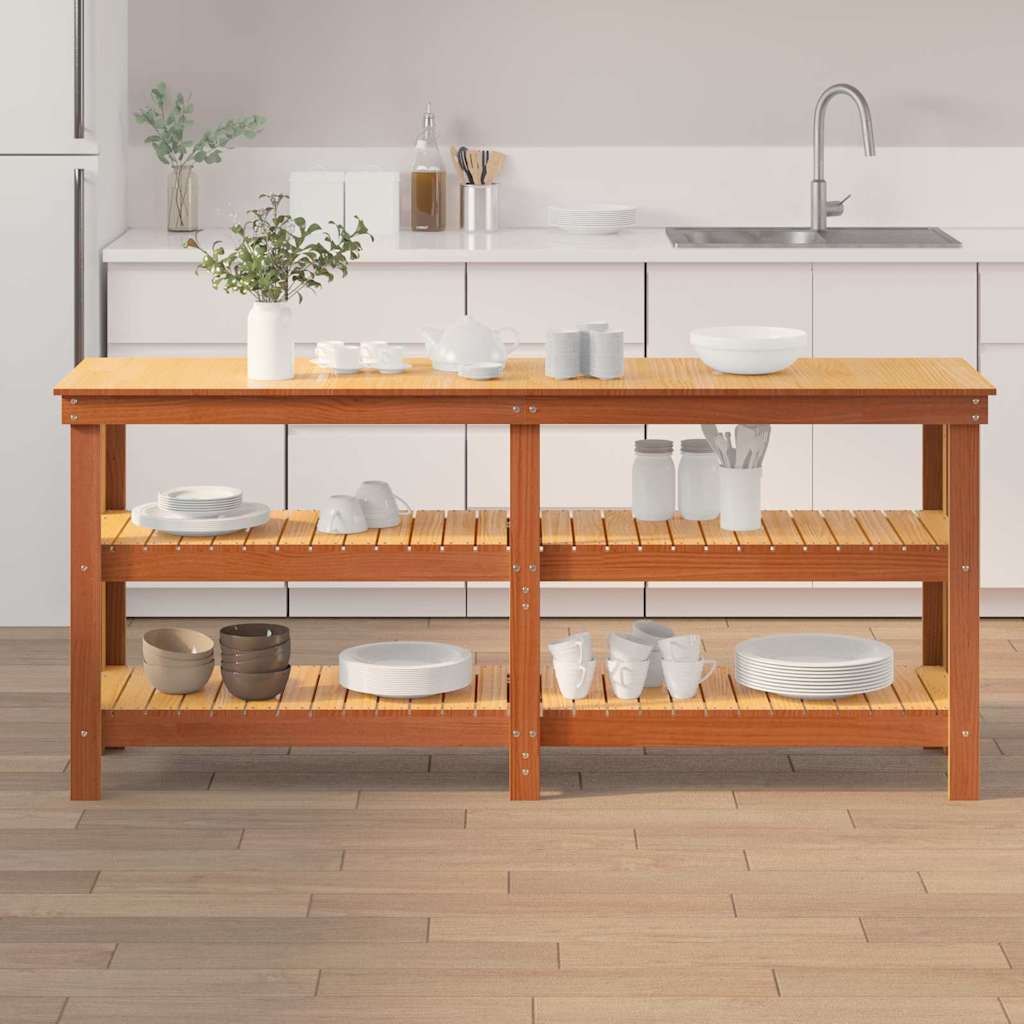 Werkbank Wasbruin 181,5 x 50 x 80 cm Massief grenenhout