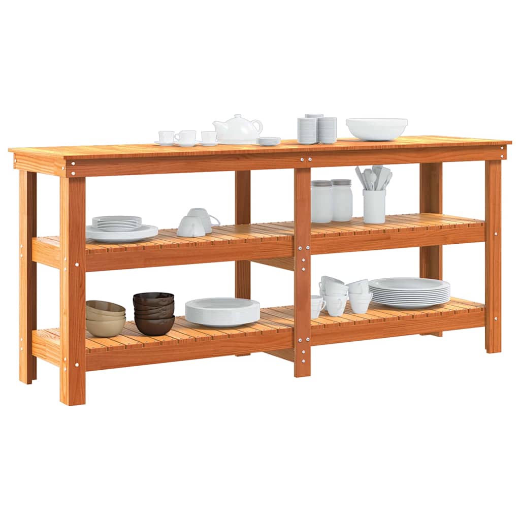 Werkbank Wasbruin 181,5 x 50 x 80 cm Massief grenenhout