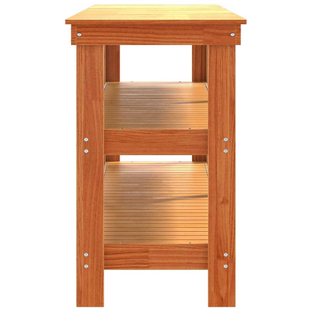 Werkbank Wasbruin 181,5 x 50 x 80 cm Massief grenenhout