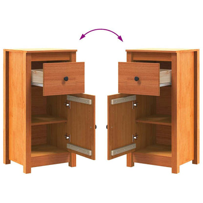 Dressoir met lade Wasbruin 39 x 34,5 x 80 cm Massief grenenhout