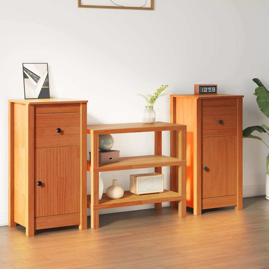 Dressoir 2 pcs Wasbruin 39 x 34,5 x 80 cm Massief grenenhout