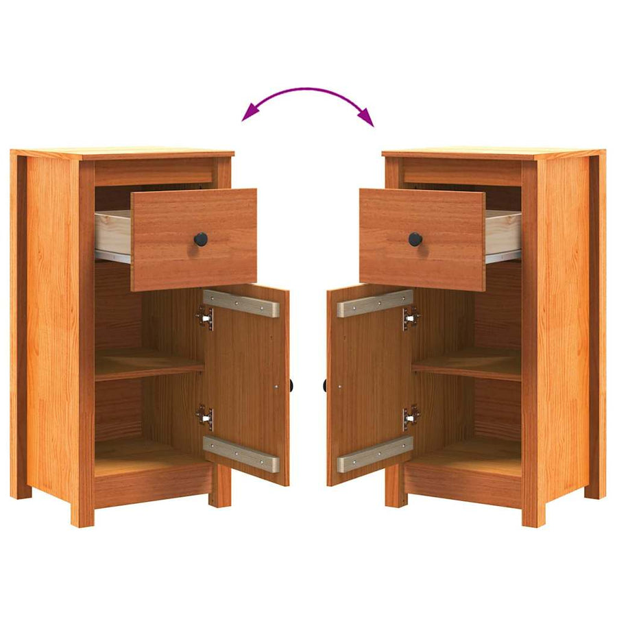 Dressoir 2 pcs Wasbruin 39 x 34,5 x 80 cm Massief grenenhout