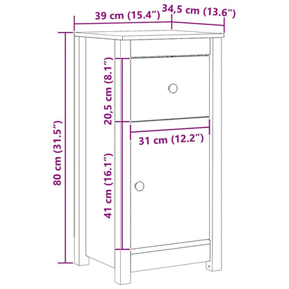 Dressoir 2 pcs Wasbruin 39 x 34,5 x 80 cm Massief grenenhout