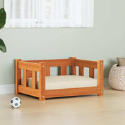 Hondenbed massief grenenhout wasbruin 55x45x28 cm