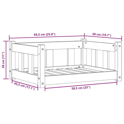 Hondenbed Wasbruin 65,5 x 50,5 x 28 cm Massief grenenhout