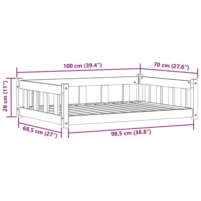 Hondenbed Wasbruin 55 x 45 x 28 cm Massief grenenhout