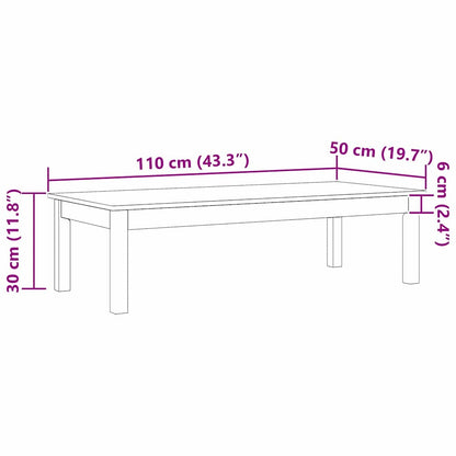 Salontafel Max Bruin 110 x 50 x 30 cm Massief grenenhout